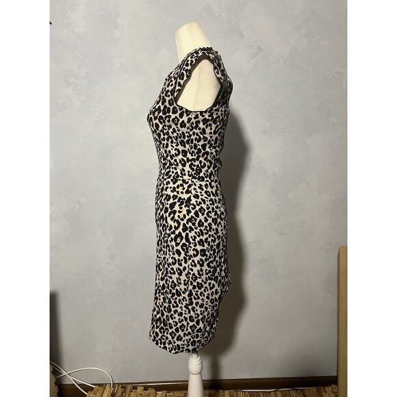 H&M Brown Leopard Print Pencil Dress lined - Picture 5 of 13